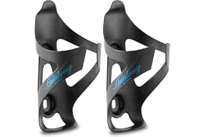 HUALONG Ultra Light Carbon Fiber Bicycle Bike Water Bottle Cage Holder for Road Bike Bikes MTB, Black Matte, Diameter 72mm, Weight 22±2 Grams, 2 Pack.