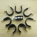 DDHOMIN 20 PCS 304 Stainless Steel Rubber Lined P Clips Cable Hose Pipe Clamps view 4