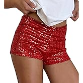 Seyumixi Womens Sequin Micro Shorts Low Waist Sparkly Y2k Cheetah Print Shorts Sexy Rave Bottoms Hot Pants Clubwear