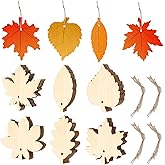 WILLBOND 60 Pieces Unfinished Wooden Maple Fall Leaves Craft Blank Leaf Shape Cutout Thanksgiving Ornament for Thanksgiving Fall Party DIY Decoration