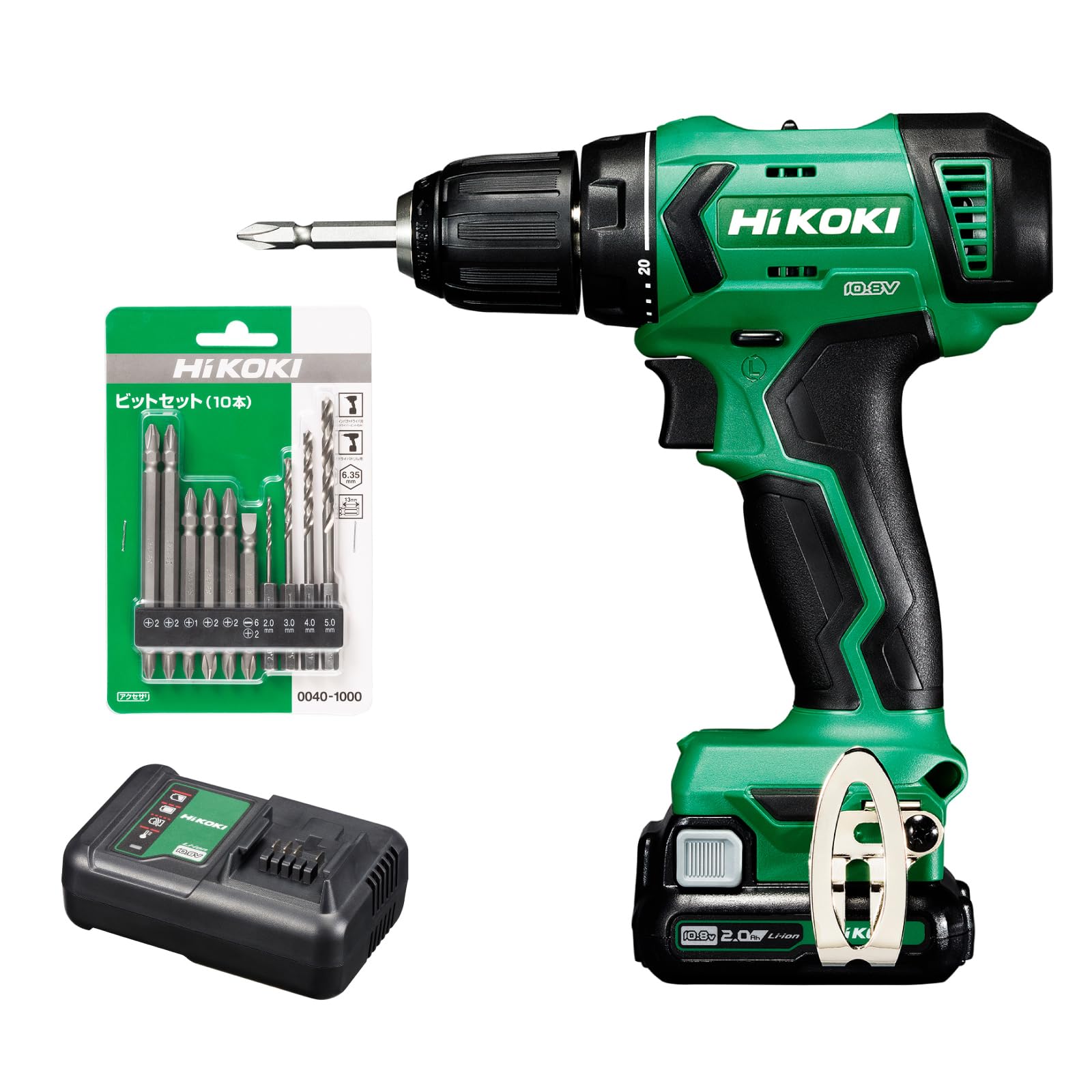(Bundle) HiKOKI DS12DA(BS) 10.8 V Rechargeable Driver Drill + Bit Set