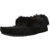 Manitobah Street Moccasin - Womens Outdoor Slipper, Fleece-Lined, Suede Leather, Turtle Rubber Sole