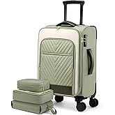 LOVEVOOK Carry On Luggage 22x14x9 Airline Approved,20 Inch Carry-on Suitcase for Women,Softside Suitcases with Wheels,Rolling Checked Luggage with TSA Lock,Lightweight Travel