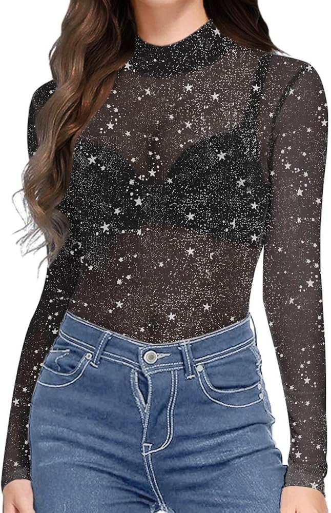 sparkly mesh top