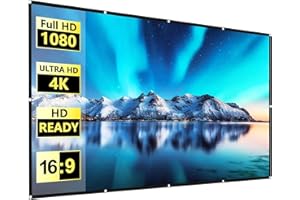 FUDONI Projector Screen 100 inch, Double Sided Outdoor Movie Screen 16:9 Foldable Washable, Portable Projector Screen Outdoor Indoor Projection Screen for Home Theater Camping Party Office