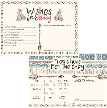 Baby Shower Et De Prediction Pour Bebe Bebe Cartes De Voeux Tribal Rouge Indien Style Western Pour 16 Invites Amazon Fr Jeux Et Jouets