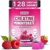 Creatine Monohydrate Gummies 5000mg –Muscle Strength,Energy,Focus, Recovery Support 128 Gummies Pre & Post Workout Supplement Bottle Delicious Creatine Supplement for Men and Women - Raspberry Flavor
