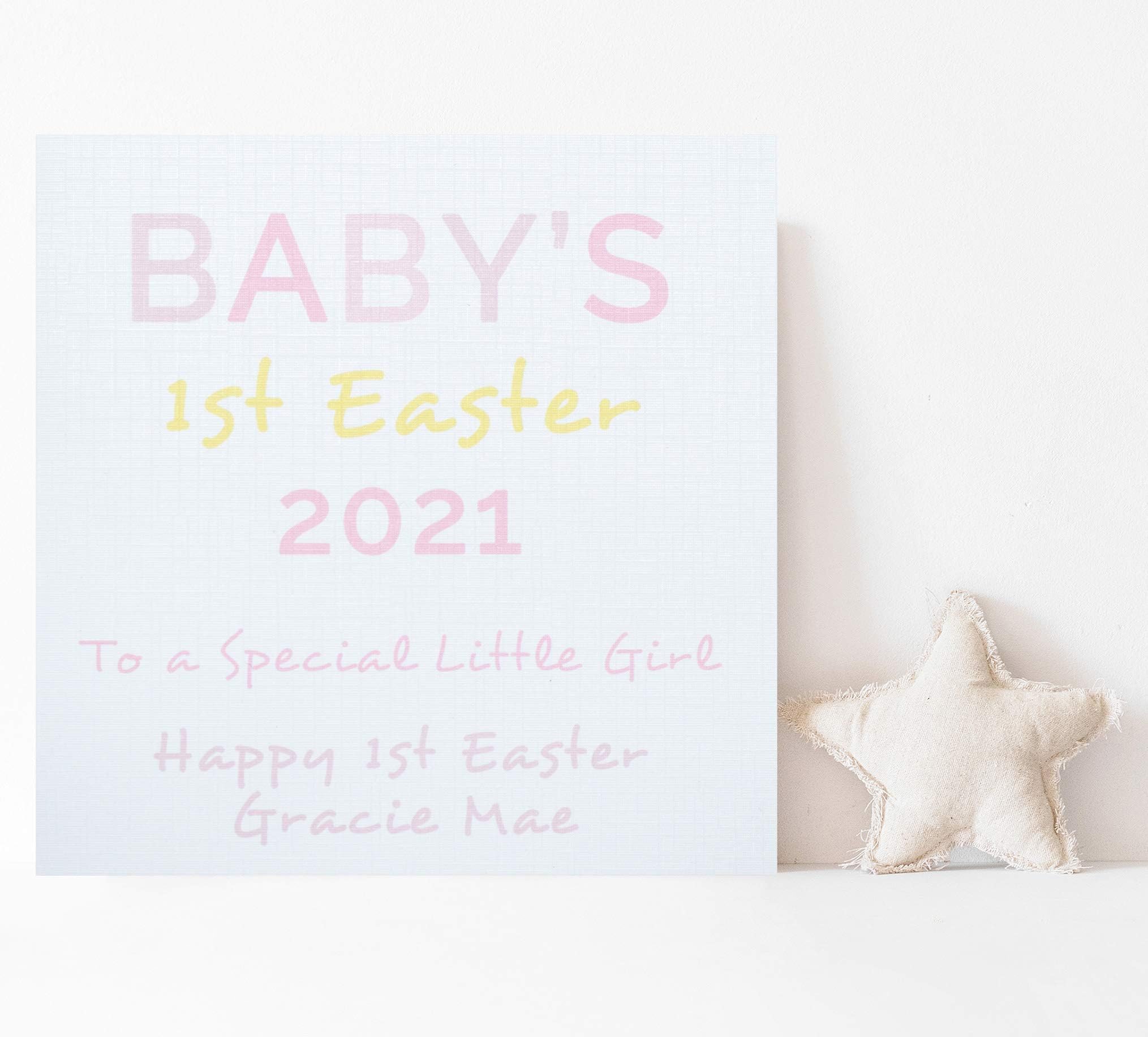 1st Easter Card Girls. Baby Girl Personalised First Easter Card 2021