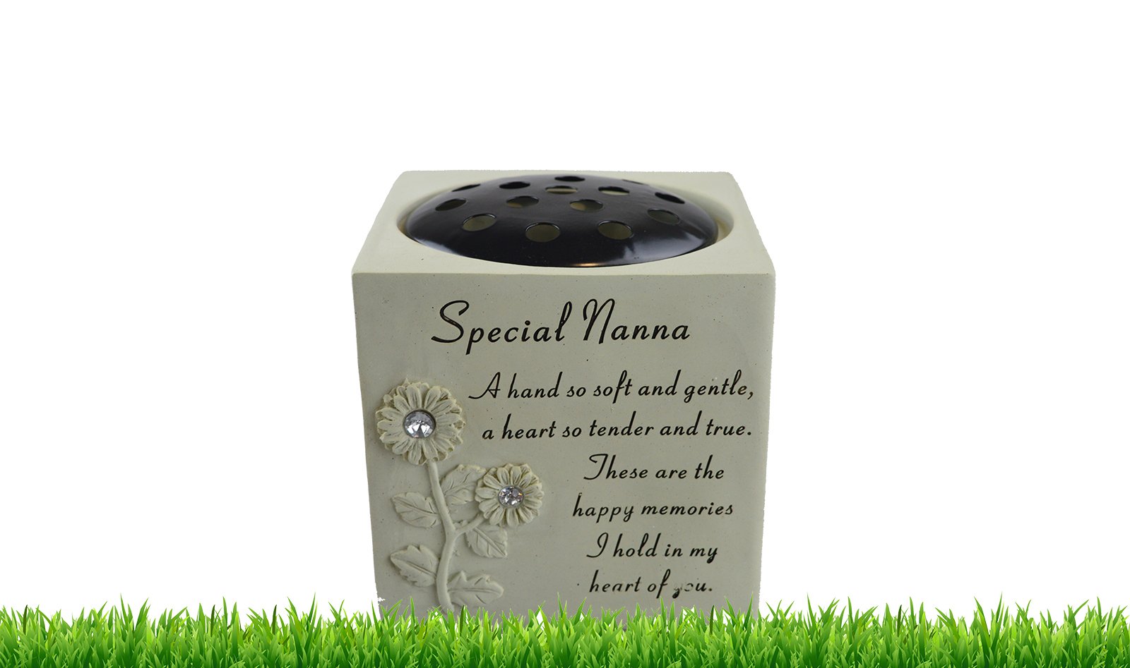Memorial Graveside Pot Verse Flowers Diamante Rose Grave Pot Vase Special Missed - Special Nanna
