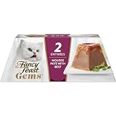 Purina Fancy Feast Gems Wet Cat Food with Beef, 4 oz boxes, 8-Pack | 16 single servings, mousse pate with savory gravy, made with no artificial preservatives, 100 percent complete and balanced