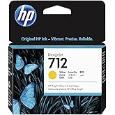 HP 712 Yellow 29-ml Genuine Ink Cartridge (3ED69A) for DesignJet T650, T630, T230, T210 & Studio Plotter Printers