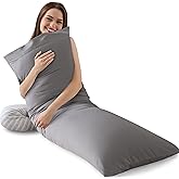 INSPIRE CRAFTER Memory Foam Body Pillow Insert, Soft Large Long Bed Pillow for Adults, Breathable Full Body Pillow, Grey