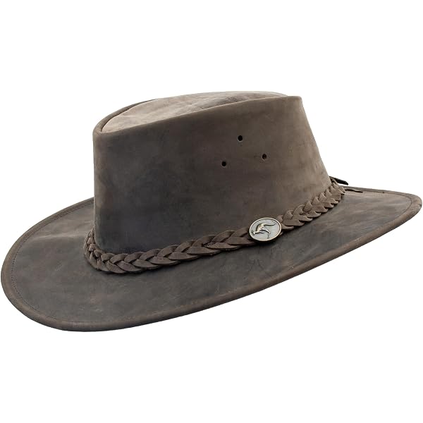 American Hat Makers Sirocco Small Leather Mesh Sun Hat for  display picture 3