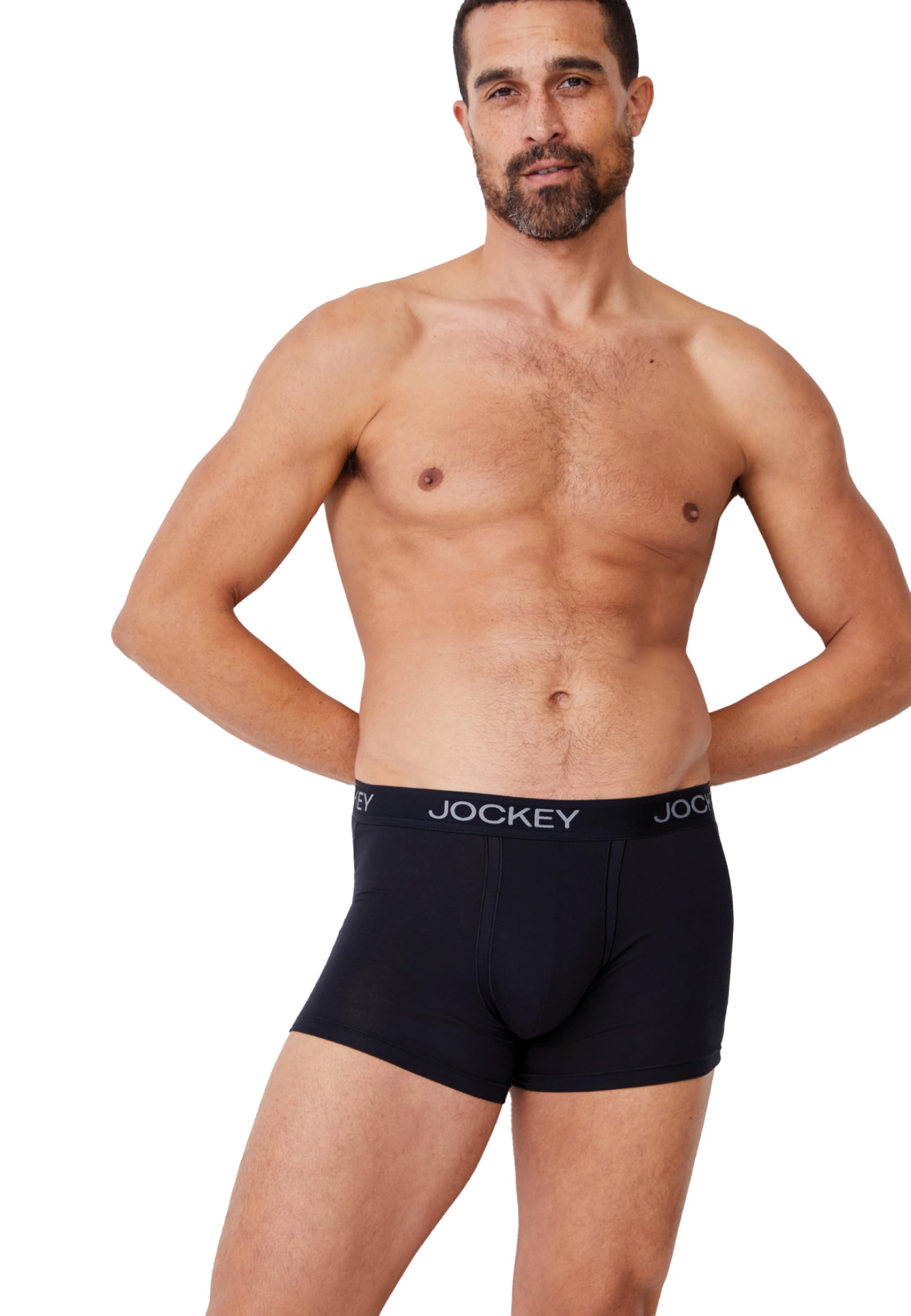 Jockey Men's Chafe Proof Pouch Trunk - 2 Pack, Black, M