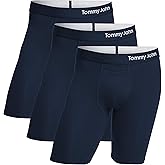 Tommy John Men’s Underwear, Supima Cool Cotton Boxer Briefs with Contour Pouch and Longer 8" Inseam, Comfortable Fabric