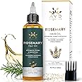 AVD Organics Pure Rosemary Oil for Hair Growth (4.05 fl oz) Infused with Biotin Jojoba & castor Oil | Hair strengthening Treatment | Nourishing & Volumizing– Strengthening, | Non-GMO verified