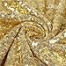 Trlyc 60 x 102-Inch Square Sequin Tablecloth Gold for Wedding