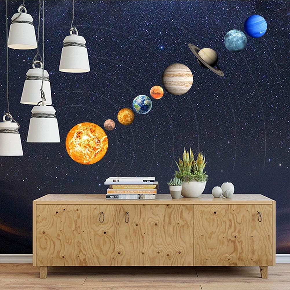BETOY Luminous Wall Sticker 9 Nine Planets Solar System Fluorescent Wall Stickers Decoration for Kids Bedroom Living Room Nursery Baby Room - Image 5