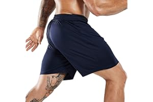 MIER Men's Quick-Dry Athletic/Soccer/Basketball Shorts Without Pockets No Liner Running Workout Training Active Shorts