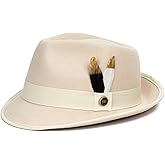 FADACHY Fedora Hats for Men & Women Short Brim Felt hat Trilby Fedora with Feather Panama Dress Hat