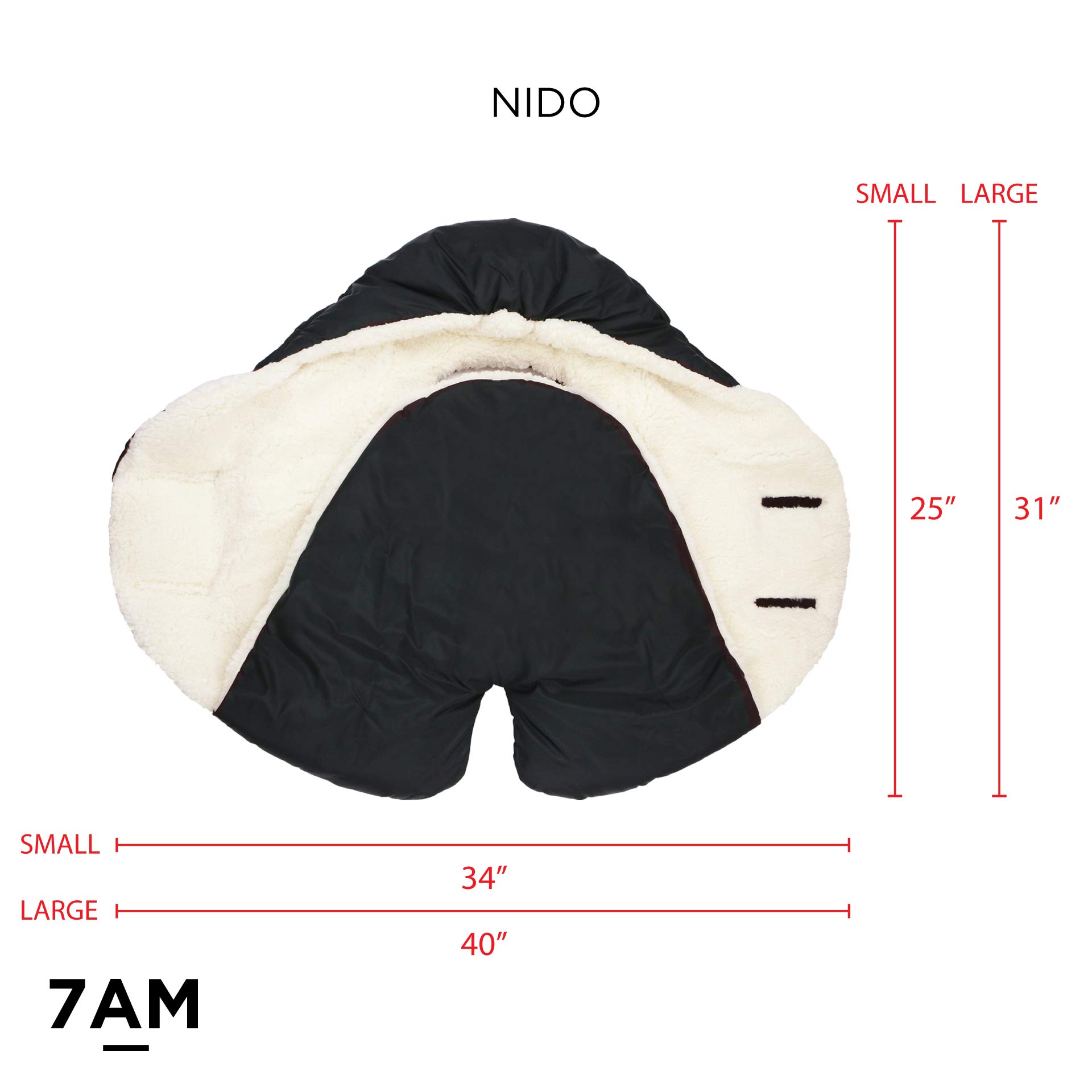 7AM Enfant Baby Car Seat - Nido Quilted Baby carier Cover, Hooded Soft Plush Lining, Stroller | (Heather Grey, Small 0-6M)