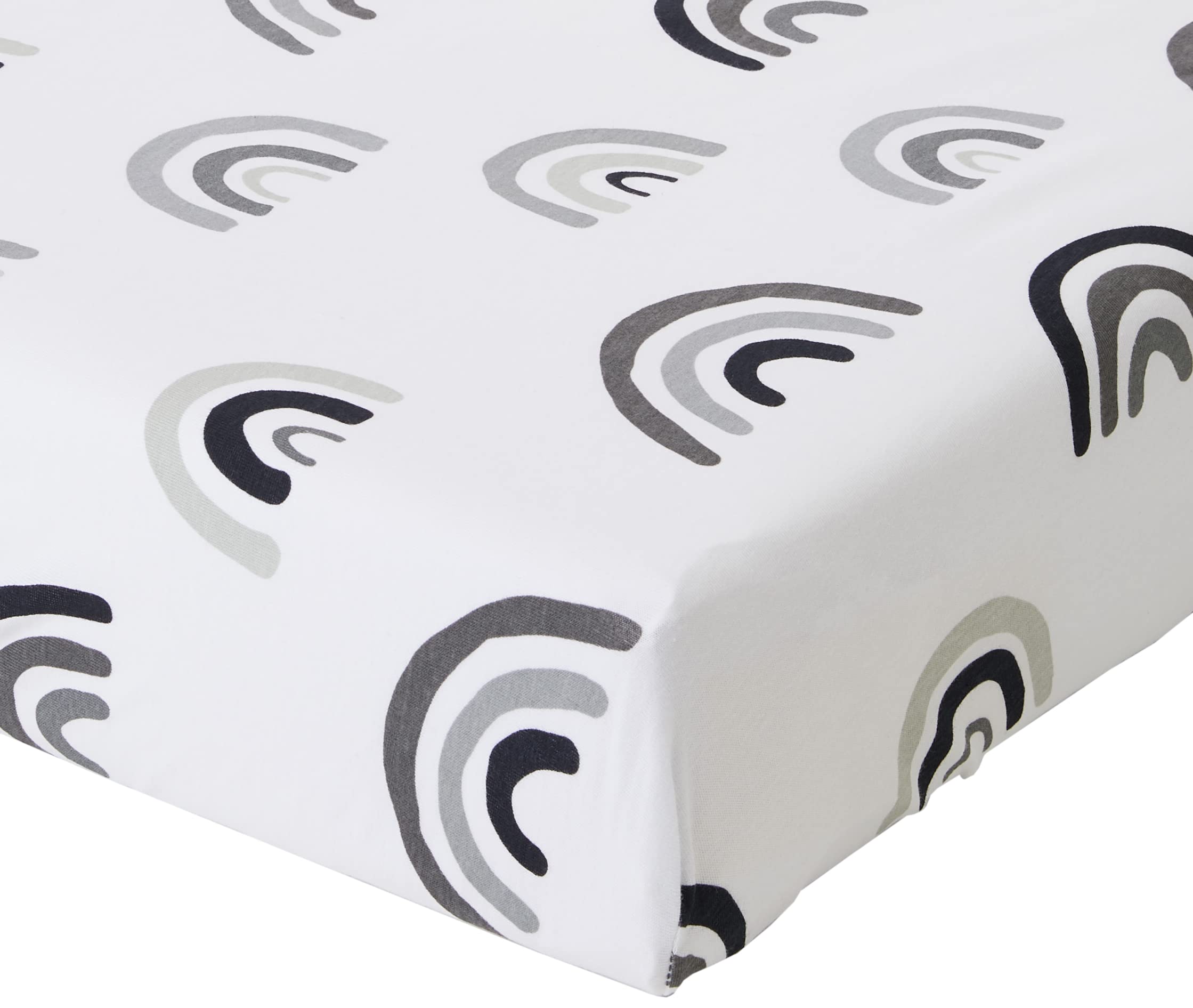 Snuz Bedside Crib Fitted Sheets - Fits All SnuzPod Cribs, 100% Jersey Cotton SnuzPod Sheets, Machine Washable, Tumble Dryer Safe, Breathable, Universal Fit 44x80cm, 2 Pack, Mono Rainbow