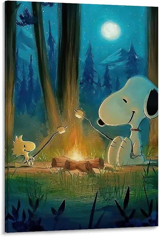 Amazon.com: XIAOGEGE Peanuts Snoopy Cartoon 8 Poster Wall Art Prints on