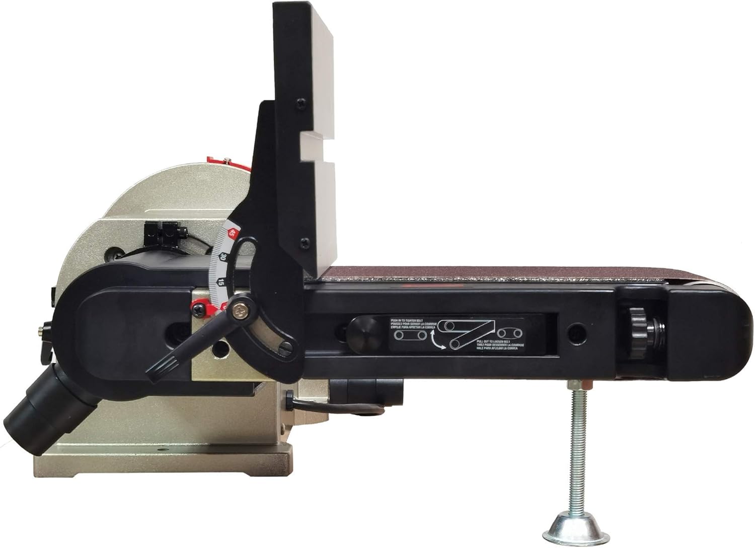 BUCKTOOL BD4801 Bench Belt Sander 4 in. x 36 in. Belt and 8 in. Disc Sander with 3/4HP Direct-drive Motor with Rotating Base - - 