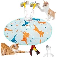 Valonii 2-in-1 Rechargeable Motion Activated Interactive Cat Toys for Indoor Cats, Long Lifetime Motor Cat Chasing Toy for Ex