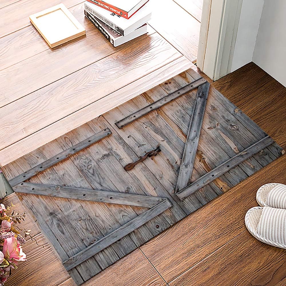 Durable Felt Door Mat Rustic Printed, Lightweight Duty