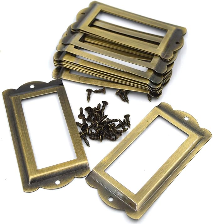 10Pack Office Library File Drawer Card Tag Label Card Holder