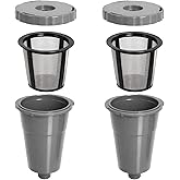 Podoy Coffee Filters Reusable Compatible with B30 B40 B50 B60 B70 K10 MINI Plus K15 K40/45 K55 K60/65 K70/75/79 series 5048 Old Mode Grey (2 Pack)
