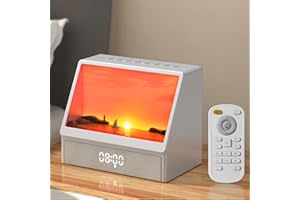 Sunrise Alarm Clock for Heavy Sleepers with White Noise Machine, Wake Up Light with Sunrise & Sunset Simulation, Bluetooth Sp