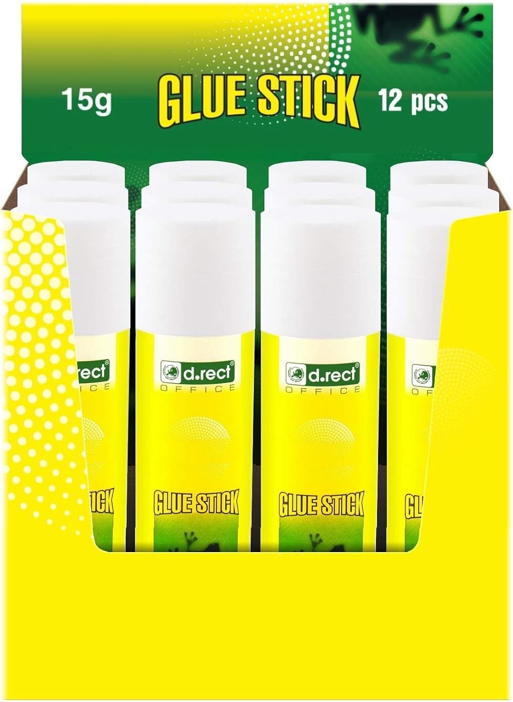 D.RECT Glue Stick 15g PVA Adhesive for Craft Scrapbooking Pack of 12