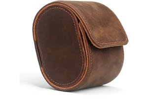 LONGJET CRAFTING THE CORE LJ Longjet Watch Roll Travel Case for Men Portable Watches Organizer Box with Removable Velvet Pillow Holder (1 Slot Coffee/Genuine Leather)