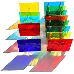 PALJOLLY 24 Sheets Rainbow Transparent Stained