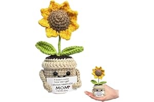 for Mom,Mini Handmade Crochet Sunflower for Mom from Daughters and Son,Unique Gift for Mothers Day Birthday