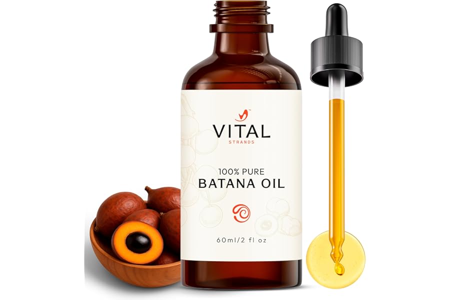 Vital Strands Batana Oil for Hair Growth – 100% Pure & Organic Botana Oil from Honduras – Strengthens, Thickens & Restores Natural Hair – Cold Pressed Raw Scalp & Hair Treatment for Men & Women – 60ml