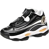Men's Leather Lace-Up Round-Toe Casual Sports Shoes with Non-Slip Soles and Cushioning, Lightweight High-Top Basketball Shoes Suitable for Basketball Training, Competitions, and Running