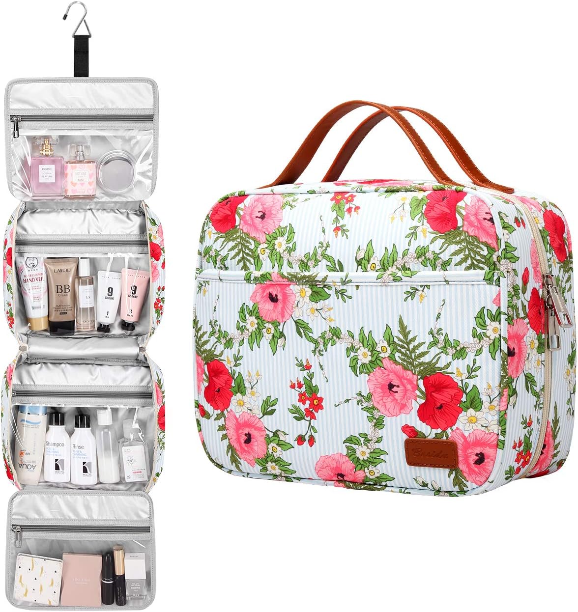 Bosidu Hanging Toiletry Bag for Men and Women, Large Capacity Waterproof Travel Toiletry Bag