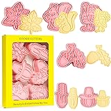 Crethinkaty Thanksgiving Cookie Cutter Set, 6pcs 3D Pressable Thanksgiving Biscuit Cutters Set - Pumpkin,Turkey,Maple Leaf, S