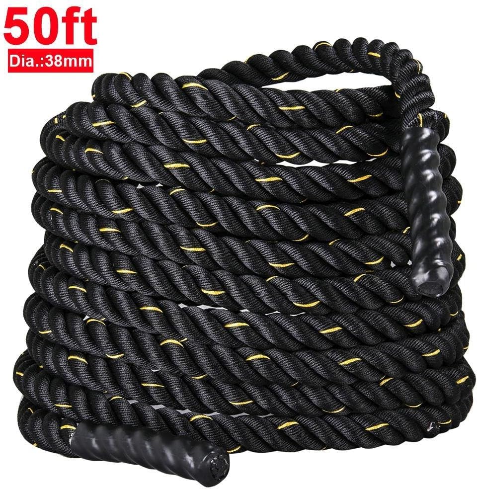 Popamazing Battle Power Rope 38mm(1.5") 9m/12m/15m Body Strength Training Battling Bootcamp Sport Exercise Gym Fitness Rope