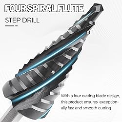 Cobalt M35 Step Drill Bit 3/16" to 7/8", TiAlN