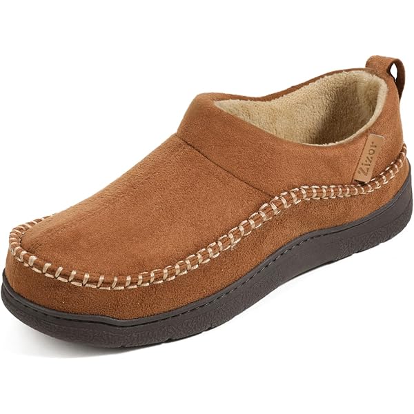 Amazon.com | Zigzagger Men's Moccasin Ankle Toasty House Shoes