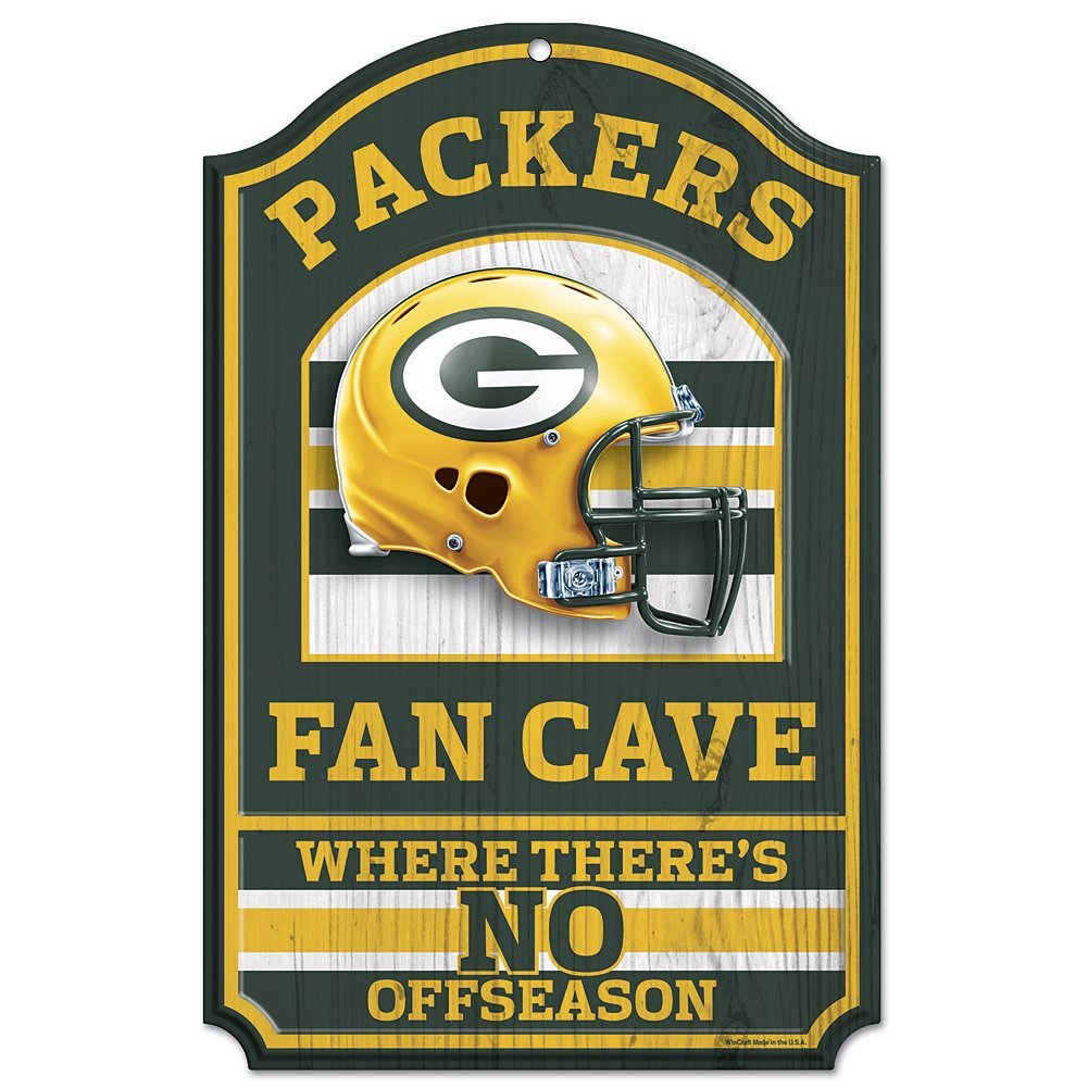 Green Bay Packers Wood Sign - 11 inchesx17 inches Fan Cave Design