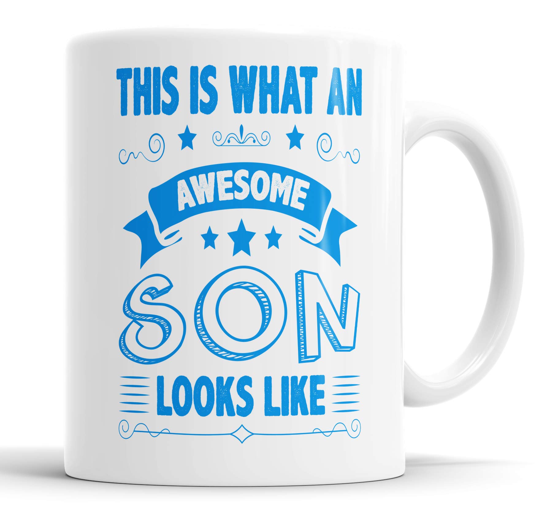 This is What an Awesome Son Looks Like Mug Humour, Joke, Leaving Present, Friend Gift Cup Birthday Christmas, Ceramic Mugs