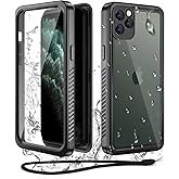 WIFORT for iPhone 11 Pro Waterproof Case - [Certified Water Proof & Military Protection] with [Built-in Screen Protector], Full Body Shockproof Phone Case Cover for iPhone 11 Pro 5.8" - Black