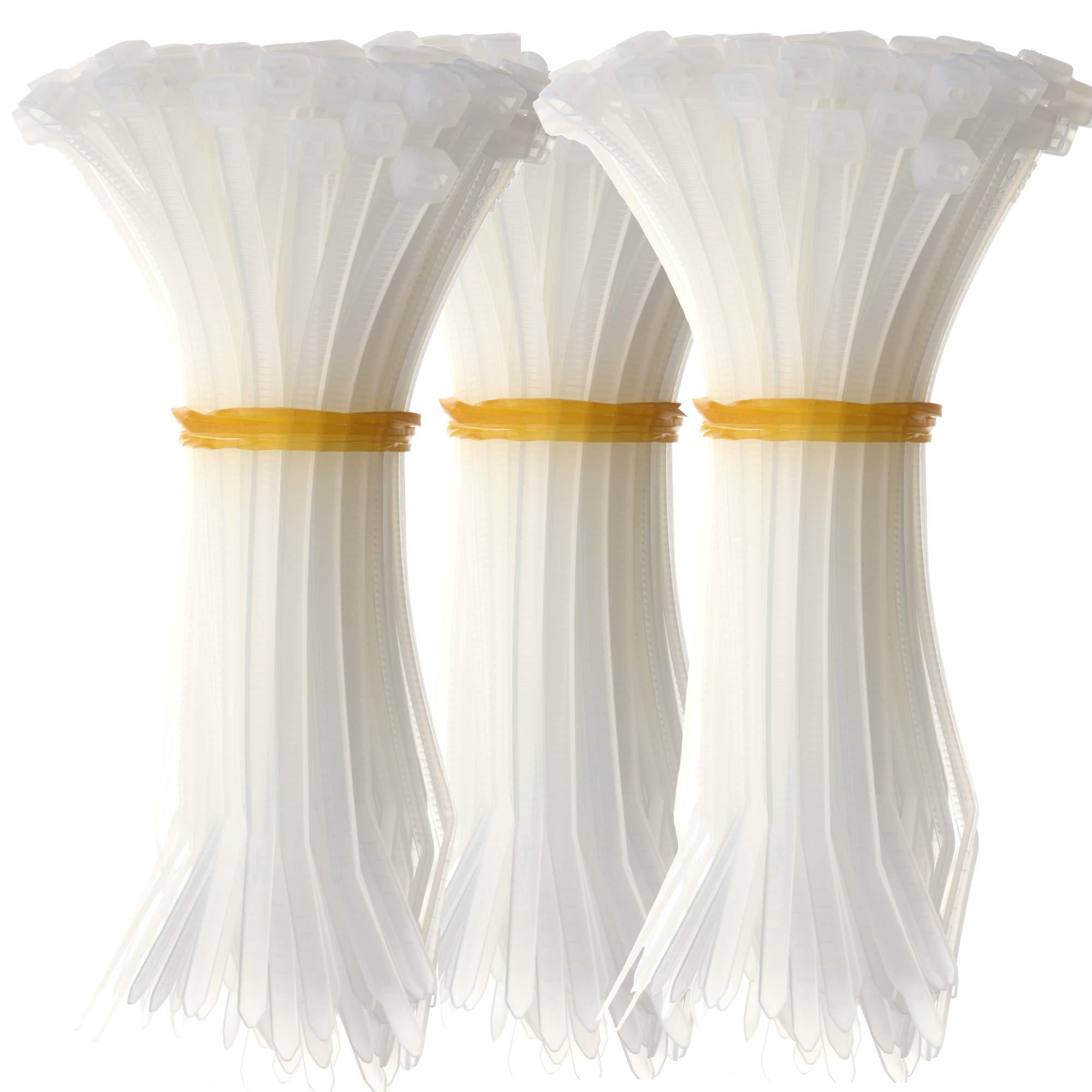 O&W Security, Cable Ties, Durable, Strong, UV Resistant, White, 330 Pack, 100 x 2.5 mm, 8.2 kg