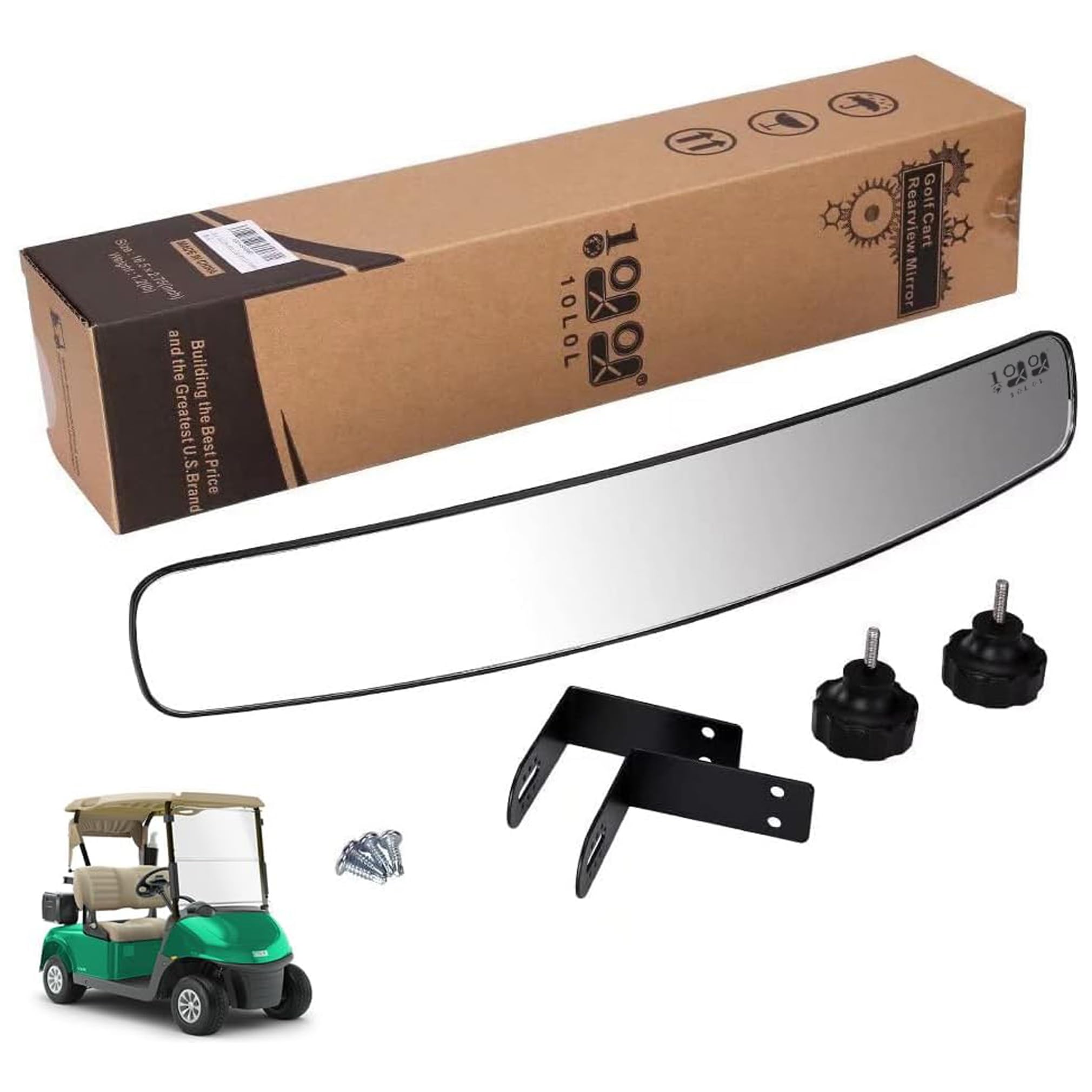 Photo 1 of 10L0L Golf Cart Mirror Rear View Mirror 16.5" Extra Wide 180 Degree Panoramic for Yamaha EZGO Club Car Golf Carts
