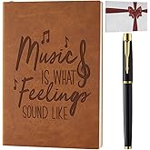 Filten Music Lover Gifts Leather Journal Notebook Music Teacher Gifts for Women Music Teacher Appreciation Gifts for Teacher Musicians Women Men
